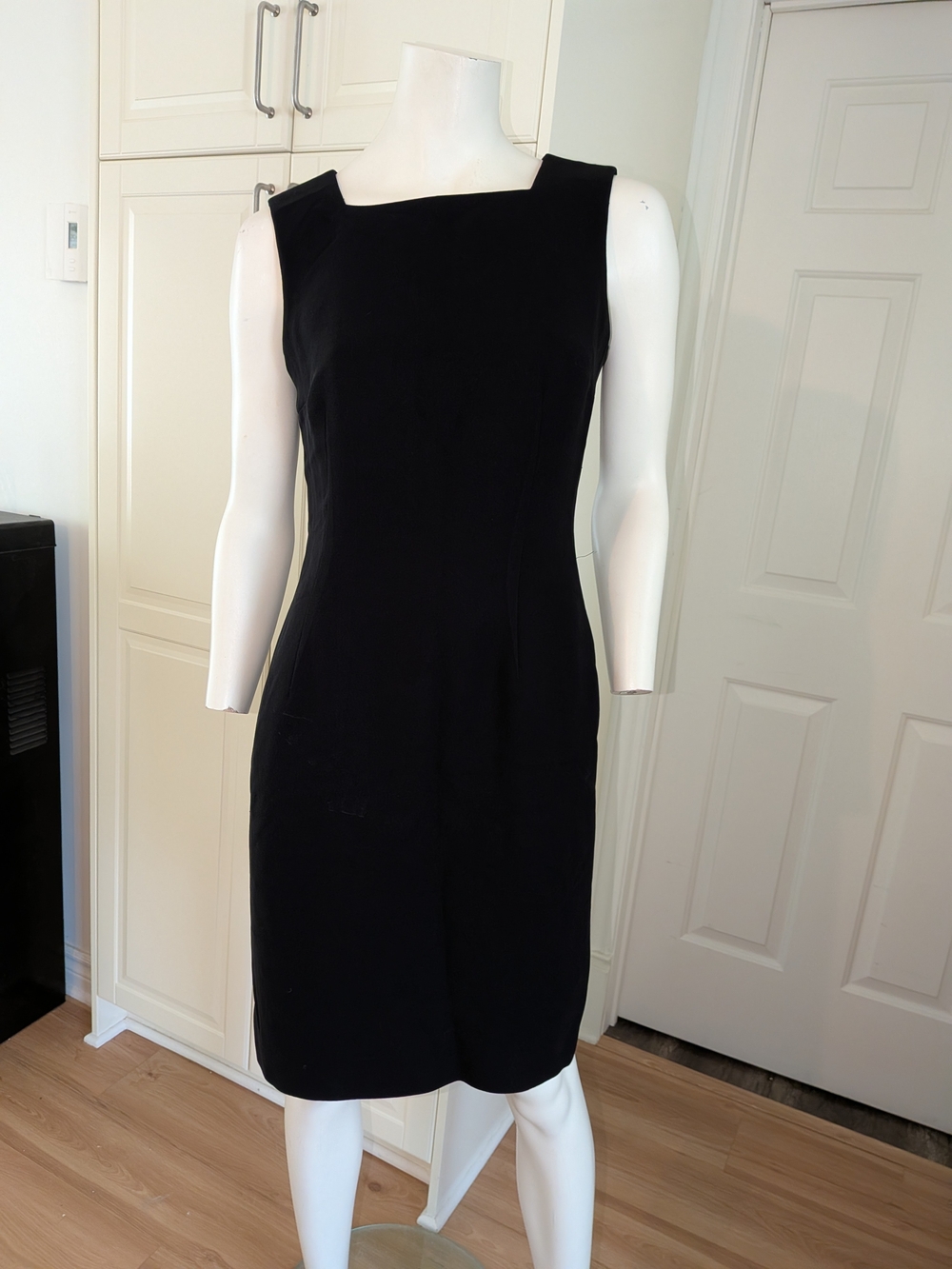 Women's Black Sleeveless Sheath Dress - Elegant Office to Evening